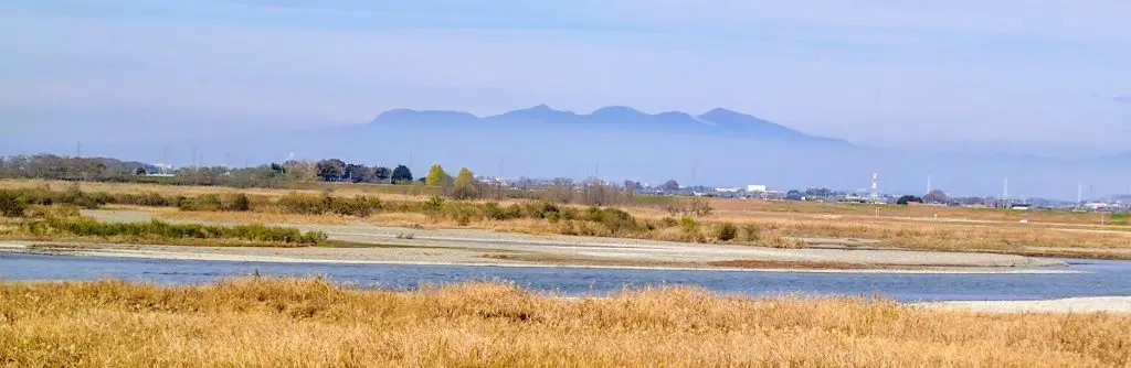 Mount Akagi from the Tone River Cycling Road
