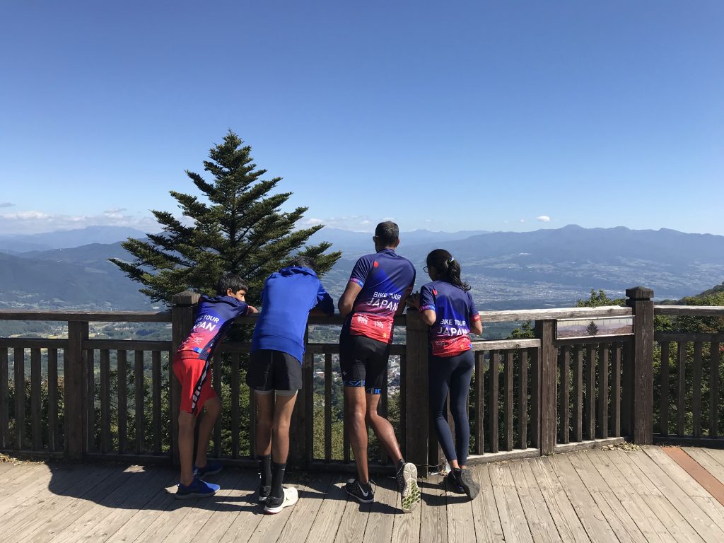 Checking out the view on a climb up Mount Haruna